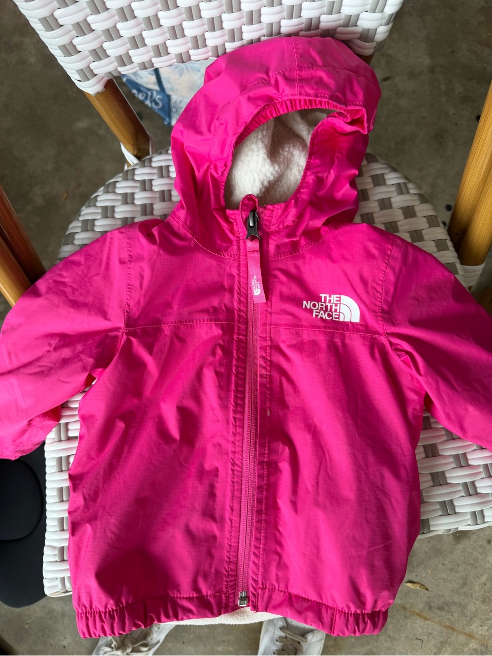 The North Face Infant Bright Pink Fleece-Lined Jacket